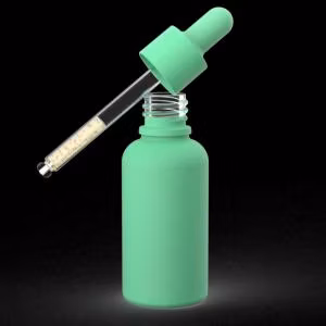 Flacone contagocce in vetro con siero di olio essenziale per capelli, cosmetico color ambra, per la cura della pelle