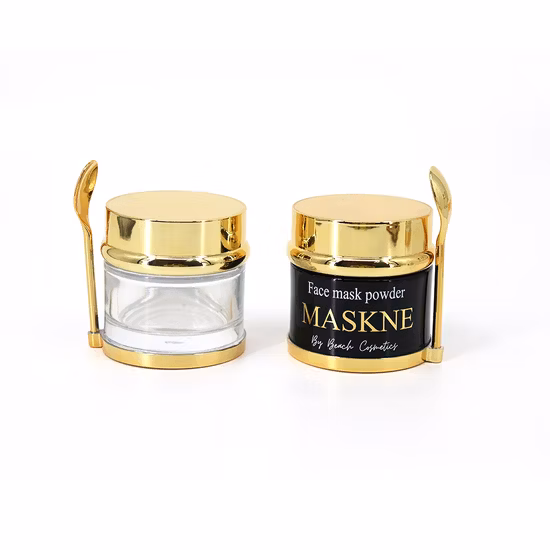 Barattolo di vetro da mezzo gallone di colore blu da 30 g 50 g con coperchio Barattolo di crema con stampa logo personalizzato con tappo in plastica acrilica Confezione cosmetica