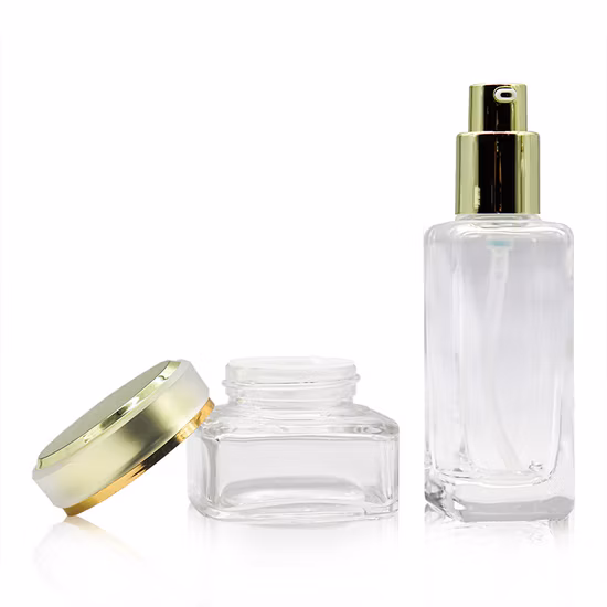 Confezione riciclabile per la cura della pelle da 30 g 50 ml Bottiglie vuote con pompa per lozione cosmetica Set di vetro