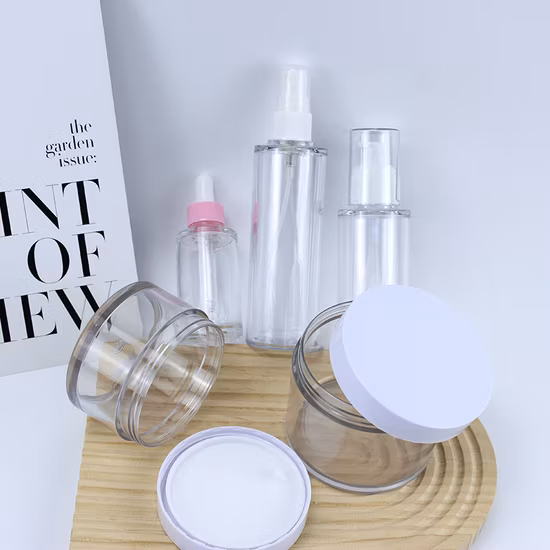 Set di confezioni cosmetiche per vasetti e flaconi cosmetici in plastica da 15 ml, 30 ml, 50 ml